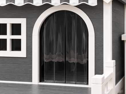 Clear PVC entrance curtain detail
