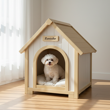 EVA Indoor Dog House | Minimalist Solid Cedar Home for Small Dogs