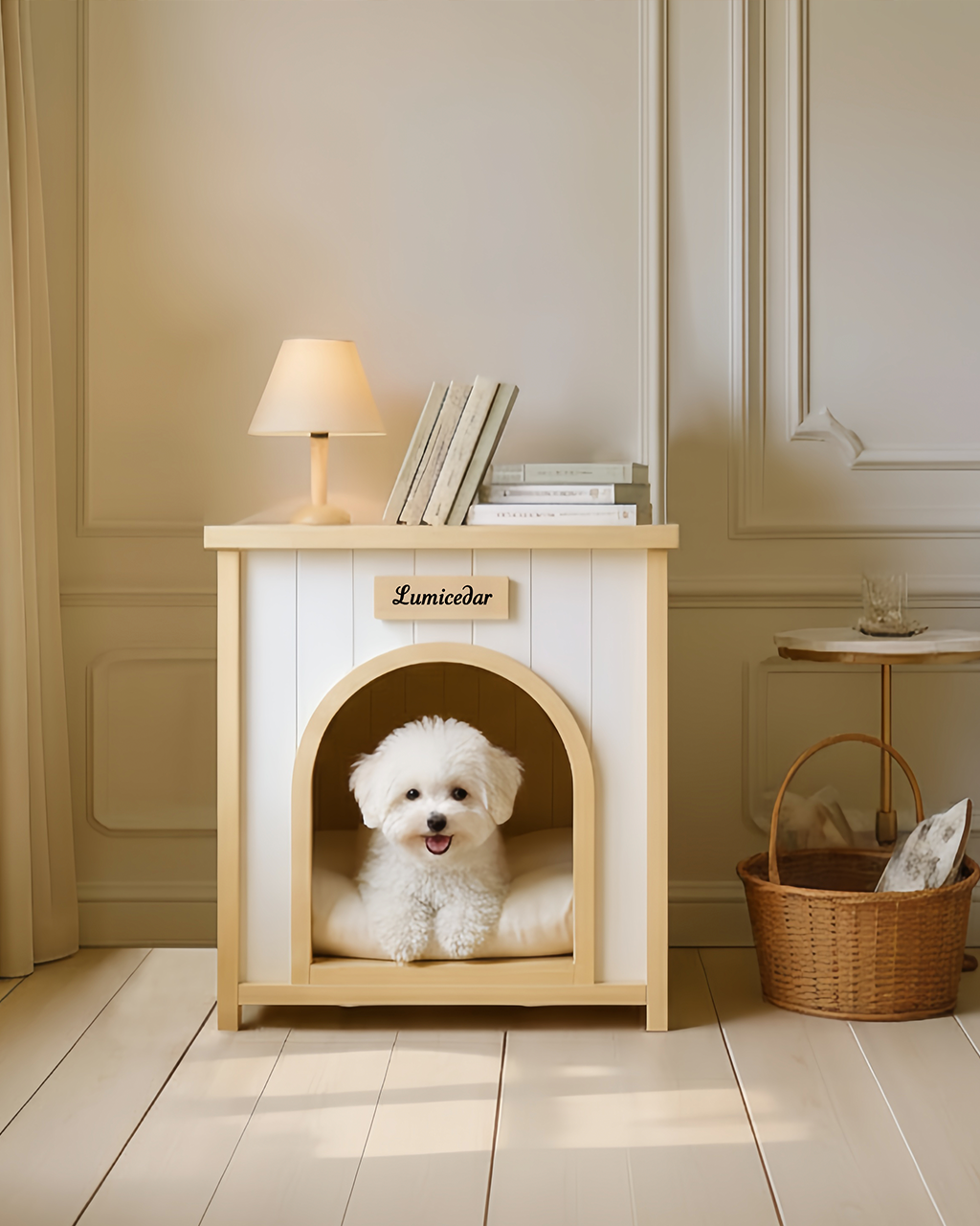 ELISE FSC‑Certified Cedar Pet House – Modern Design for Cats & Small Dogs - Lumicedar