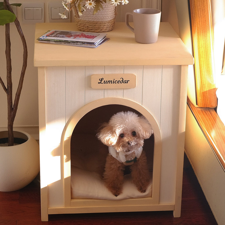 Curated visual reference: Visual Reference: Elise Side Table Dog House Solid Wood Indoor Pet Furniture