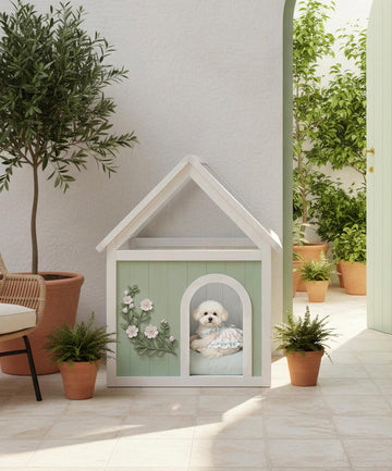 SAGE Wooden Pet House | Solid Pine Indoor Pet Furniture