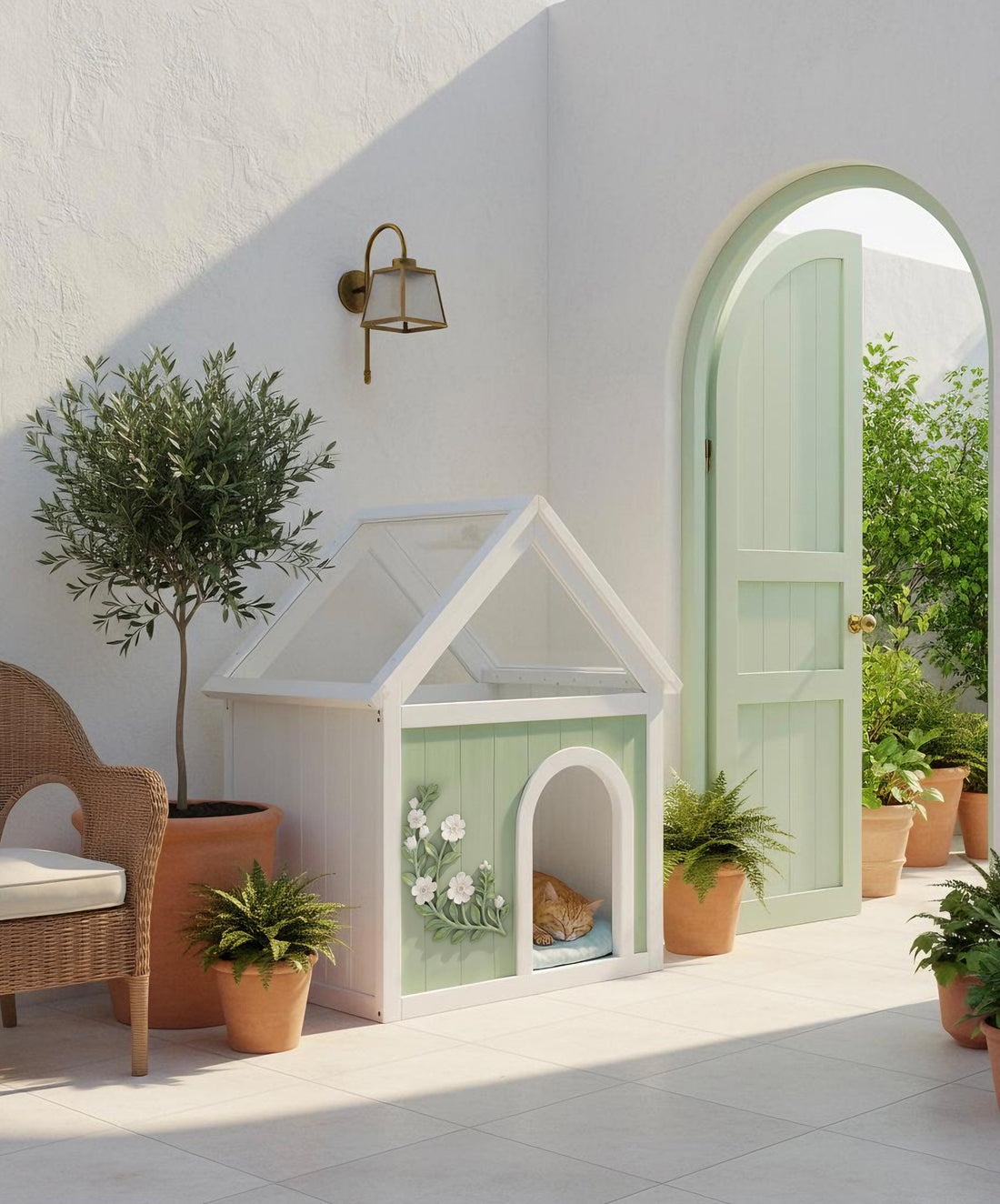 SAGE Wooden Pet House | Solid Pine Indoor Pet Furniture