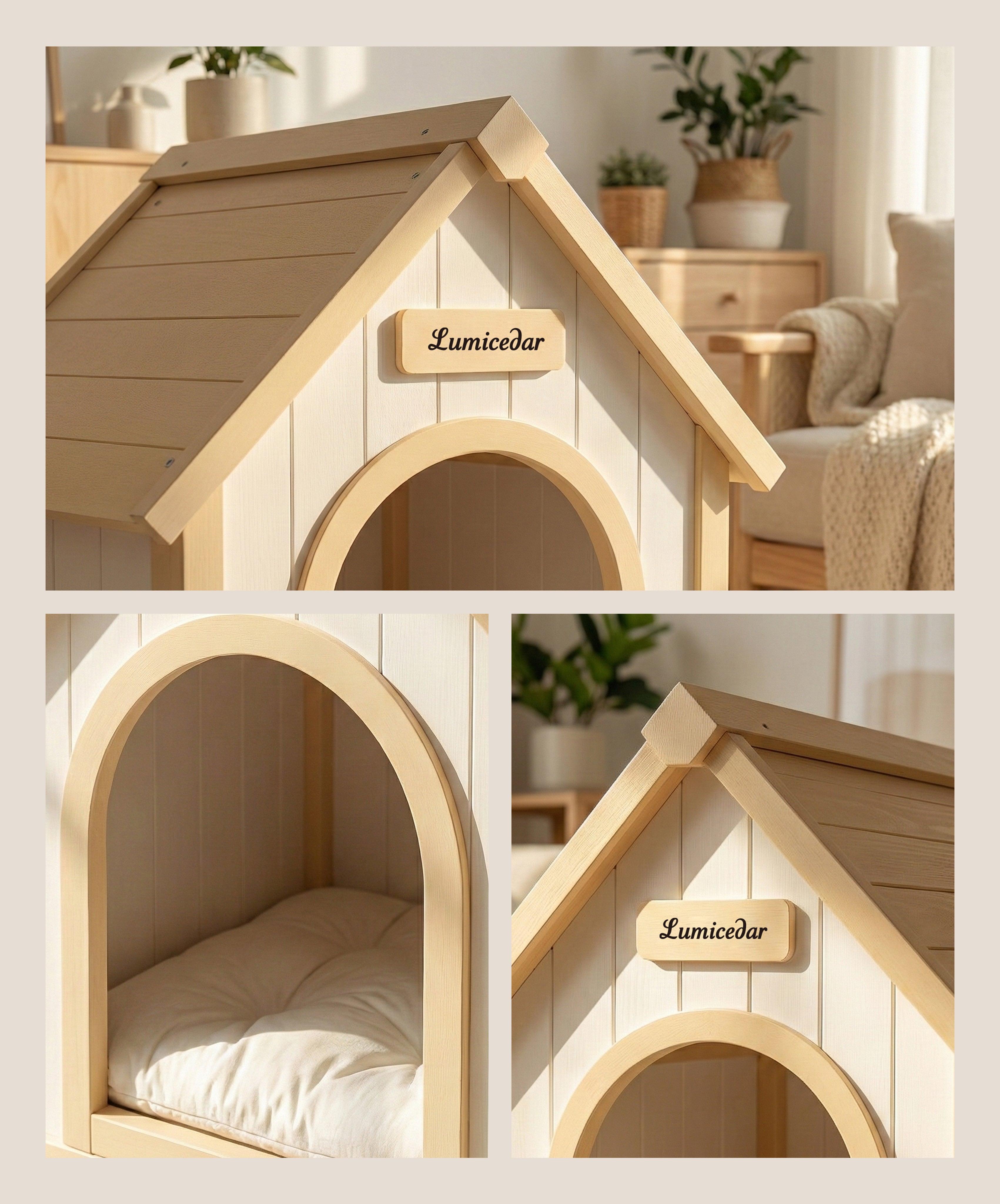 EVA Cedar Pet House | Indoor Wooden Dog & Cat Home – Durable