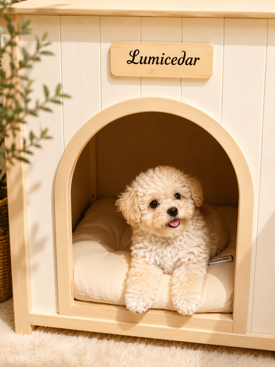 ELISE Side Table Pet House | Solid Wood Indoor Dog House Furniture for Small Pets - Lumicedar