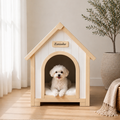 Lumicedar EVA Indoor Dog House | Minimalist Solid Cedar Home for Small Dogs - Lumicedar